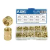AXK 200/500PCS mosiężne nakrętki Zestaw samicy gwintowanej wkładki Zestaw Kanurled Nuts Asortment Kit M2 M2.5 M3