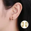 Hoop Earrings 925 Sterling Silver Simple Gold Color Small Circle For Women Birthday Noble Jewelry Gift Stack-able