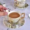 Cups Saucers European Creative Mug Brushed Bone Porcelain Afternoon Tea Espresso Taza Original