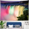 Tapices tapices arcoiris espectaculares bosque cascada paisajismo pared colgante de boho dormitorio habitación estética decoración del hogar R0411