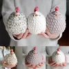 Figurines décoratines Cadeaux de Pâques adorables poulet tricoté à main H jouet décoration mignonne 2024 décor heureux