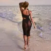 femmes mode une épaule sexy Voir à travers la robe bodycon hanche mince mince minet hottie beach fête wear hl1817