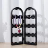 Plastic Clear Earrings Studs Display Rack Folding Screen Earring Jewelry Display Stand Holder Storage Box Gift For Women