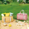Canasta de picnic portátil de gran capacidad de vajilla; bolsa de bento aislada al aire libre;Bolsa de aislamiento térmico