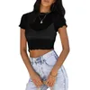 女性のTシャツDeuyeng Women s Sheer Mesh Crop Tops半袖ボディコンTシャ