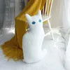 53 cm Polaires en peluche fraîche Chat blanc chat réaliste chat animal oreiller décorations