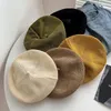 Boinas de malha de lã de lã coreana grande circunferência da cabeça faz o rosto parecer menor pintor de boina no chapéu japonês na moda