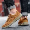 Chaussures décontractées Locs en cuir véritables pour hommes conduisant des baskets confortables