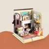 DIY Mini Tamanho Casa Wooden Dollhouse Kit de construção em miniatura com móveis Toys de montagem de bonecas para amigos presentes de aniversário