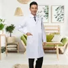 Docteur en manteau blanc à manches longues infirmières Suit professionnel Batte de laboratoire pour femmes hommes de travail de pharmacie