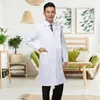 Docteur en manteau blanc à manches longues infirmières Suit professionnel Batte de laboratoire pour femmes hommes de travail de pharmacie