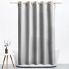 Nordic Velvet Waterproof Fabric Shower Curtain Solid Color Gothic Decor Free Perforated Warm Shower Hanging Curtains Grommet Top