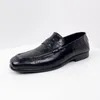 Casual schoenen Temperament klein vierkante kopontwerp Een voet stare leer hoogwaardig gevoel retro hand-scratch loafers mannen