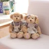 2 pcs / paire 26cm charmant couple en peluche ours avec tissu peluche toys poupées jouet en peluche enfants bébé enfants fille d'anniversaire cadeau de Noël