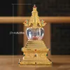 Kunsthandwerk Tibetaner eingeschalteter Buddha Statue Stupa Tantrische Leichtmetallhandwerk verheißungsvolle Buddhismus Home Ift Collection Desktop Dekorative L49