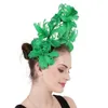 Cappello Sinamay di alta qualità Flower Flower Sttrich Affastore Cocktail Occasionali acconciature per copricapo con velo decorazione 240401