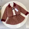 Brand baby tracksuits girls Dress suit kids designer clothes Size 110-160 CM Warm cotton clip jacket Knitted sweater and Short skirt 24April