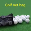 Golf örgü çantası büyük kapasiteli aşınmaya dayanıklı siyah örgü çanta golf topları (toplar dahil değildir) golf sahası için taşıyan golf topları