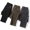 Korean Version Fashion Autumn Classic Causal Pants Men Cotton Elastic Waist Business Slim Fit Thick Trousers Male 240411