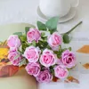 Dekorativa blommor Hållbara konstgjorda blommor Branch Elegant Rose For Wedding Party Decor Realistisk återanvändbar brudbukett