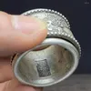 Dekoratif Figürinler Eski Çin Tibet Gümüş El İşaretli Ejderha Phoenix Turn Ring Guangxu Mark