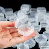 Mini plastic opslagcontainers doos draagbare pil medicijnhouder opslag organizer sieraden verpakking voor oorbellenringen