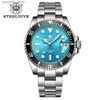 Wristwatches STEELDIVE SD1953 Black Dial Green Ceramic Bezel NH35 Automatic 300M Waterproof Sapphire Glass Men Dive es