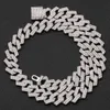 14mm Moissanite Diamond Cuban Chain Necklace | Dual Color Custom VVS Diamond Tester Hip Hop Jewelry for Men and Women