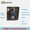 Sem imposto 2pcs Ti Powder 600W Máquina de faísca fria com mosca LCD Máquina de fogos de artifício fria DMX Sparking Remote Cold Machine