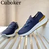 Casual Shoes 2024 Spring Autumn Men's Knitted Causal Sneakers Male Dress Loafers Breathable Thick Bottom Non-slip For Men