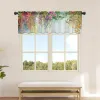 Dilapidated Wall Flower Kitchen Small Window Curtain Tulle Sheer Short Curtain Bedroom Living Room Home Decor Voile Drapes