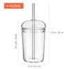 Vinglasglas Glas halm kopp transparent kaffemjölk öl dryck juice mugg mockakoppar med lock för hemmakontoret bar