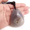 Pendant Necklaces Real Natural Stone Polished Agate Geode Quartz Crystal Cluster Treasure Bowl Specimen Necklace For Jewelry Making BD953