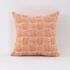 Pillow 45x45cm Nordic Embroidery Couch Cover Geometry Orange Soft Throw Decorative For Sofa Office Home Decor