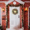 Декоративные цветы Рождественский светящийся венок из светодиодного фонаря освещение фестиваля ротана для дверного окна камин