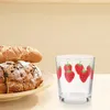 Set di stoviglie in vetro di fragole succo di succo di succo d'acqua portatili per il tè tazza da tè per amici
