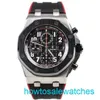 Male AP Wrist Watch Royal Oak AP26470 Stainless Steel Material New Ceramic Ring Dial With Outer Ring 42mm Complex Timing Black And Red Dial Set