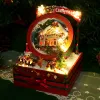 Diy Wood Doll House Accessories Kit Miniature With Furniture Light Casa Dollhouse Toys Roombox For Adults Kids Christmas Gifts