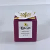 20 / 50pcs Boîte-cadeau de vin rouge avec carte de fleur carrée de bonbons sac-cadeau sac de biscuit sacs de mariage favori