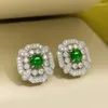 Studörhängen Lätt lyxig liten glödlampa Fluorescerande grön med högkvalitativ retrostil 925 Sterling Silver Wedding Jewelry