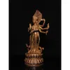 Figurine decorative in rame puro migliaio a mano Avalokitesvara bodhisattva Statue di Buddha retroilluminata otto loto armato