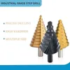 Conical Step Drill Bit Titanium 6-50 10-45mm Metal Wood Drill Hole Cutter Power Hand Tool Accessories Limiter Drilling Template