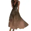 Casual Dresses Women's Long Maxi Dress Swing Fashion Streetwear Outdoor Date Printed Sleeveless V Neck Vestidos Cortos
