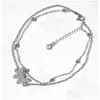 Enkelbanden zirkoon kristal vlinders enkel armbanden voor vrouwen mtilayer Anklet damesvormige initiële sieraden geschenken haar drop levering otkso