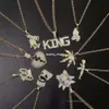 Toptan Özel Hiphop Gold Erkekler CZ Buzlu Diamond Özel Jewelri Kristal Kolye Kolye Hip Hop Takı