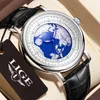 Zegarek zegarki lige męskie zegarki niebieskie planeta kreatywna Ziemia moda kwarcowy zegarek ze zegarek sportowy dla mężczyzn Luminous zegar z pudełkiem