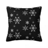 Oreiller joli flocon de flocons de Noël couverture de tissu de tissu décoratif artistique casse à la maison carré 40cm 40cm