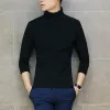 Classic Mens High Colder Undershirt Solid Fottinging Shirt Soft Floft Fleece Thermal Underwear Man Slim Pullover A5