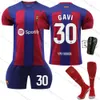 2324 Barcelona Home Football Jersey No. 9 Lewandowski 8 Gideon 7 Dembeles 30 Gavi 10 Fati 1 Stegen