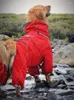 Vestuário para cães Autumn e inverno Labrador de peles dourado médio a grande capa de chuva ao ar livre Casaco de quatro pernas